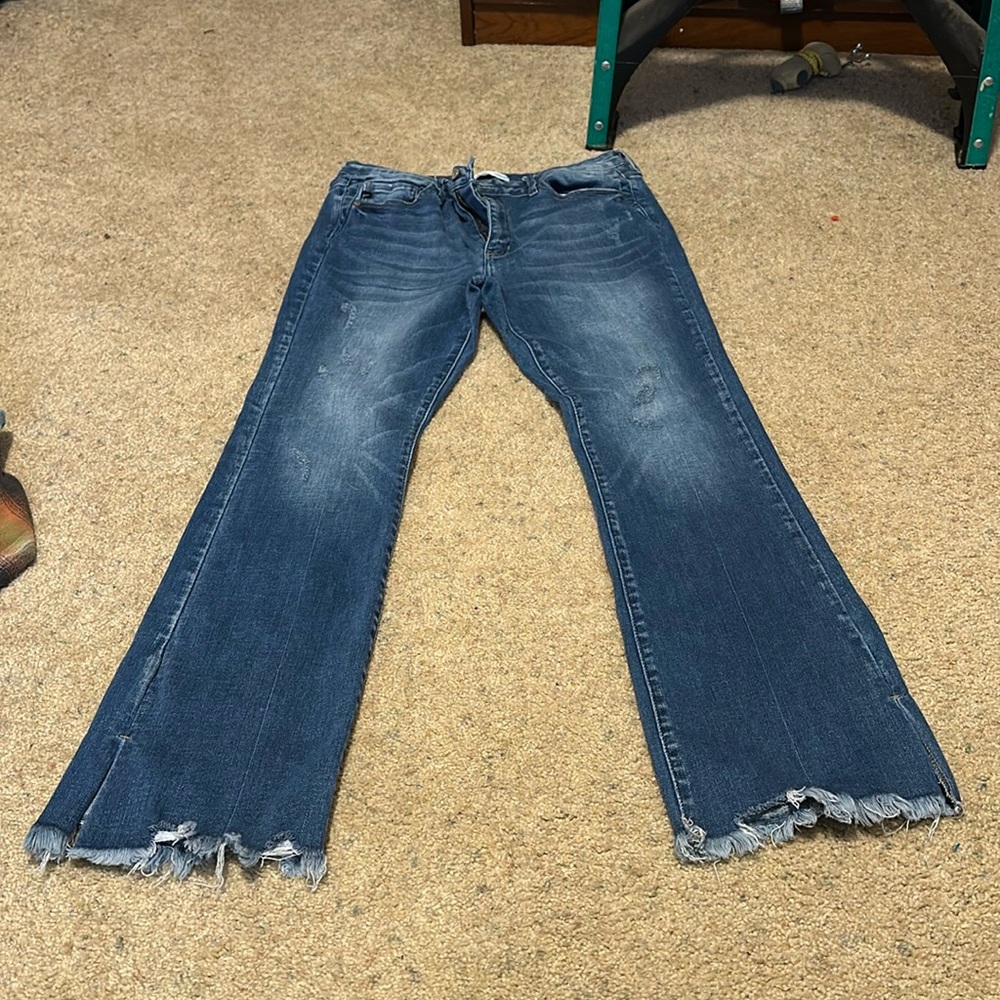 KanCan Women's Boot Cut Jeans - Distressed Blue